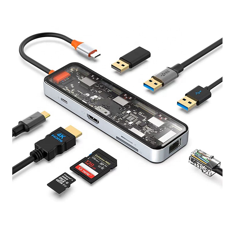 Usb Hub - محور USB-C مع منفذ 4K، ومنفذ