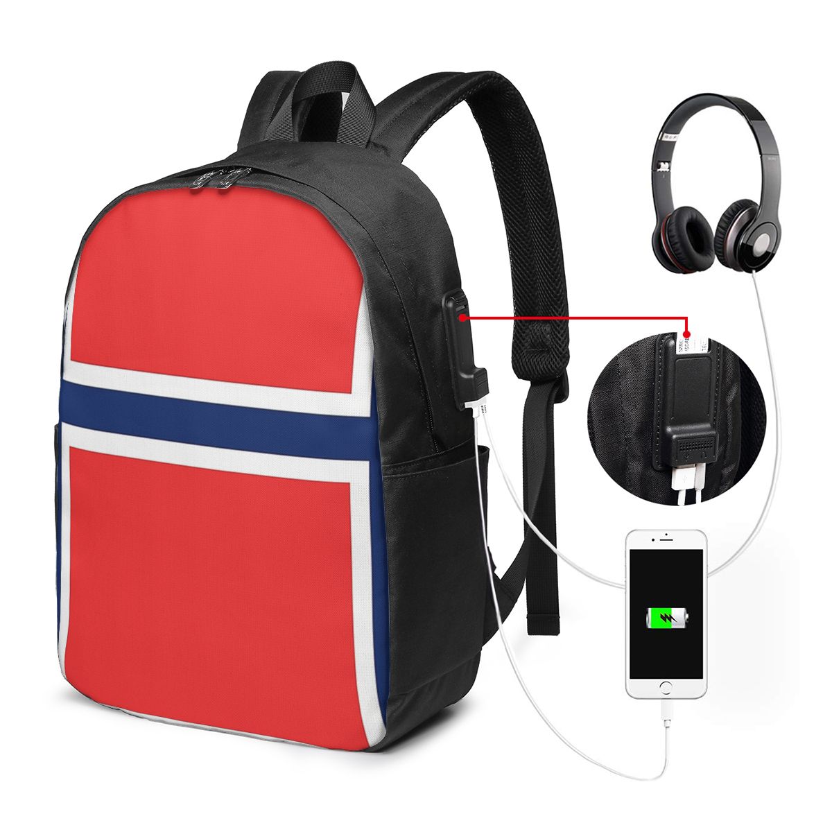 Laptop Bag - حقيبة ظهر بعلم النرويج، حقيبة سفر