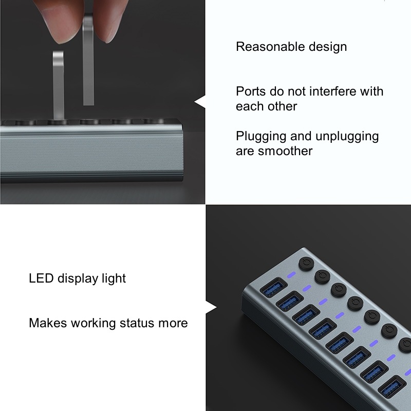 موزع USB 3.0 بـ 10 منافذ، موسع - مراجعة Usb Hub وسعره