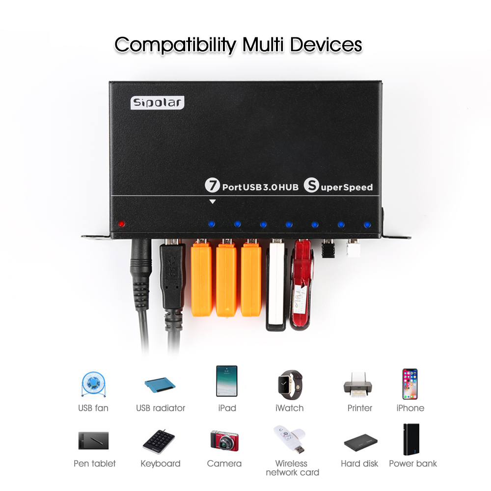 A-173 موزع USB 3.0 صناعي بـ 7  - مراجعة Usb Hub وسعره