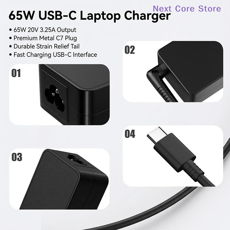 [NC]1Pc 20v3.25a 65w محول طاقة - مراجعة Laptop Charger وسعره